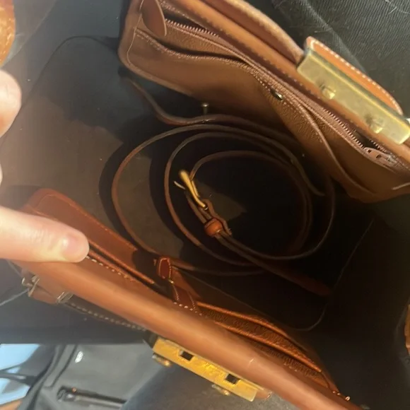 Dooney & Bourke Black and Brown Leather Satchel